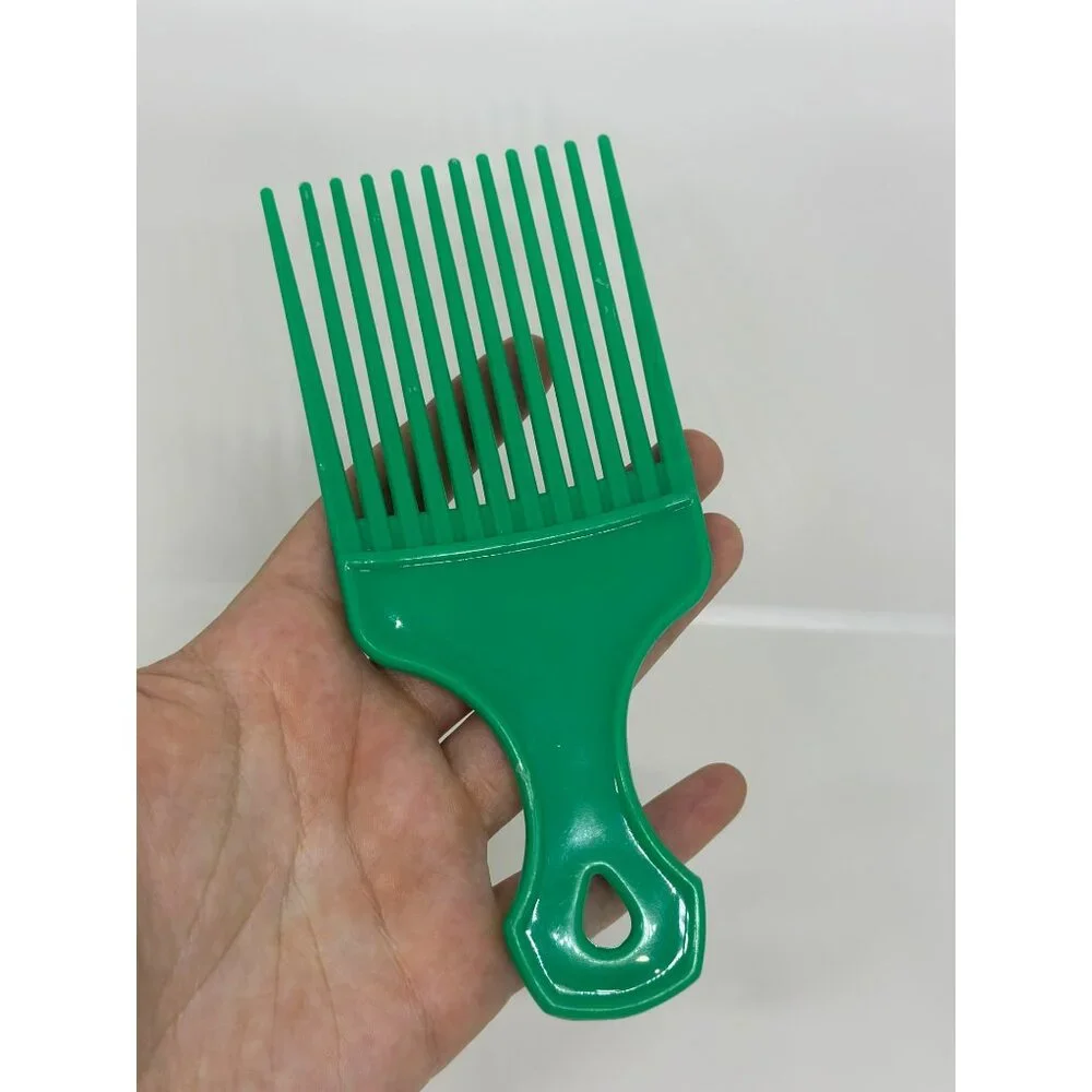 Vintage Green Plastic Hair Pick Comb For All Hair Types Styling - Picture 2 of 4